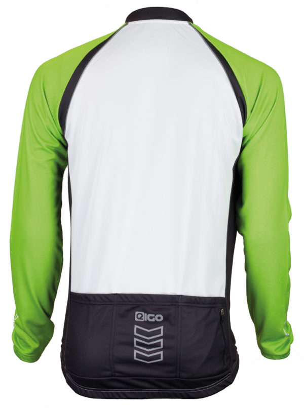 Eigo Logic Mens Long Sleeve Cycling Jersey Green / Black - S - Image 2
