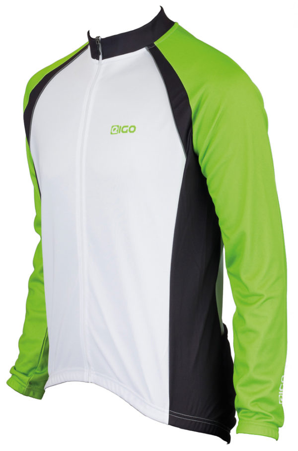 Eigo Logic Mens Long Sleeve Cycling Jersey Green / Black - S