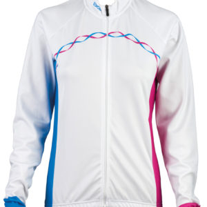 Eigo Ribbon Womens Long Sleeve Cycling Jersey White / Cyan / Magenta – S