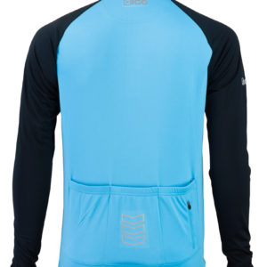Eigo Tempest Mens Long Sleeve Short Zip Cycling Jersey Sky Blue / Black – S
