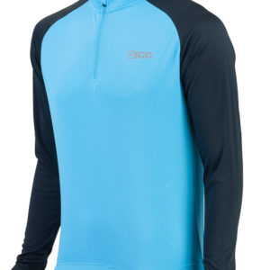 Eigo Tempest Mens Long Sleeve Short Zip Cycling Jersey Sky Blue / Black – S