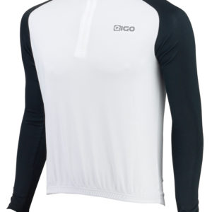 Eigo Tempest Mens Long Sleeve Short Zip Cycling Jersey Black / White – S