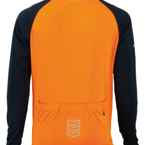 Eigo Tempest Mens Long Sleeve Short Zip Cycling Jersey Vivid Orange / Black – S