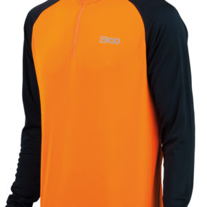 Eigo Tempest Mens Long Sleeve Short Zip Cycling Jersey Vivid Orange / Black – S