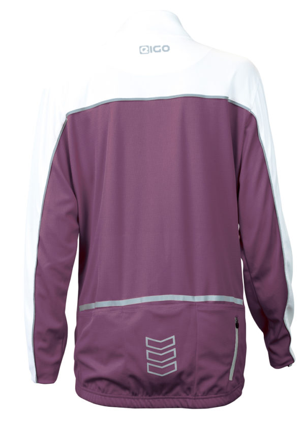 Eigo Holly Womens Long Sleeve Cycling Jersey Aubergine / White - S - Image 2