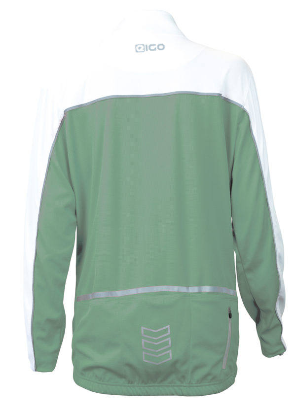 Eigo Holly Womens Long Sleeve Cycling Jersey Sage / White - S - Image 2