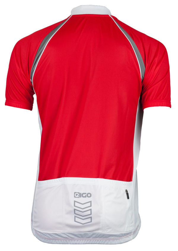 Eigo Logic Mens Short Sleeve Cycling Jersey Red / White - S - Image 2