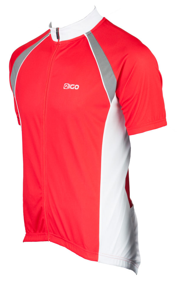 Eigo Logic Mens Short Sleeve Cycling Jersey Red / White - S