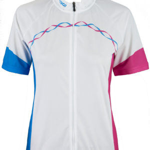 Eigo Ribbon Womens Short Sleeve Cycling Jersey White / Cyan / Magenta – S