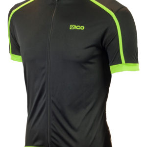 EIGO Classic Mens Short Sleeve Cycling Jersey Black / Green – S