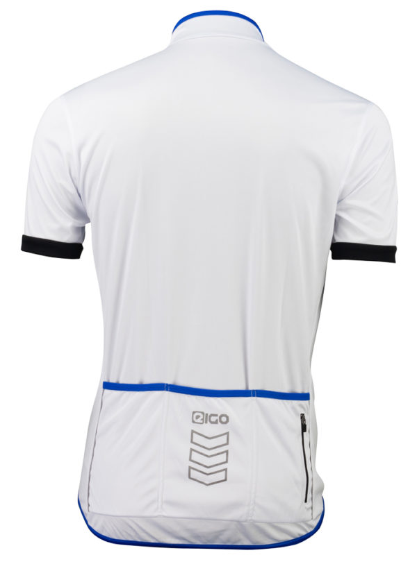 EIGO Classic Mens Short Sleeve Cycling Jersey White / Blue - S - Image 2