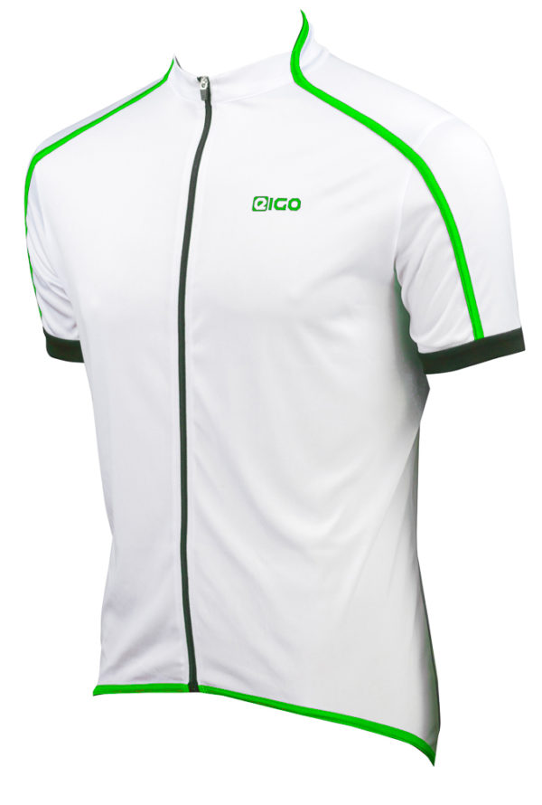 EIGO Classic Mens Short Sleeve Cycling Jersey White / Green - S