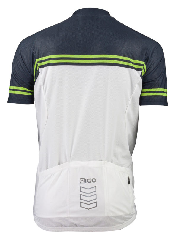 Eigo Diamond Mens Short Sleeve Cycling Jersey White / Black / Green - S - Image 2