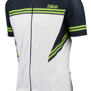 Eigo Diamond Mens Short Sleeve Cycling Jersey White / Black / Green – S