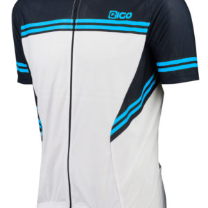 Eigo Diamond Mens Short Sleeve Cycling Jersey White / Black / Blue – S