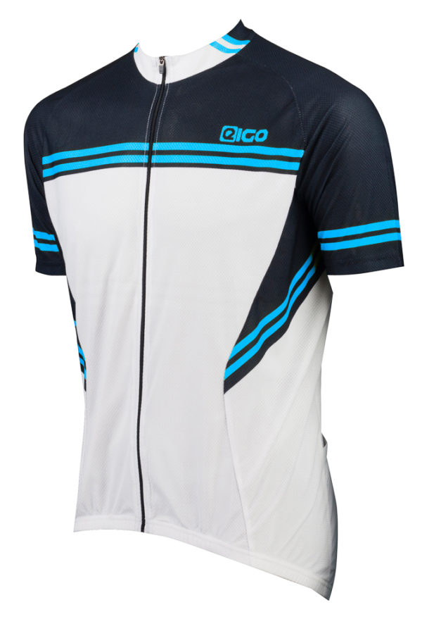 Eigo Diamond Mens Short Sleeve Cycling Jersey White / Black / Blue - S