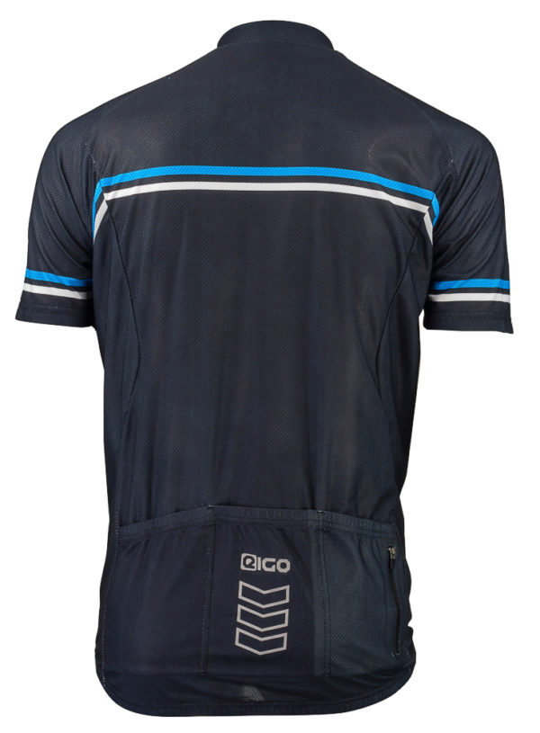 Eigo Diamond Mens Short Sleeve Cycling Jersey Black / Blue / White - S - Image 2