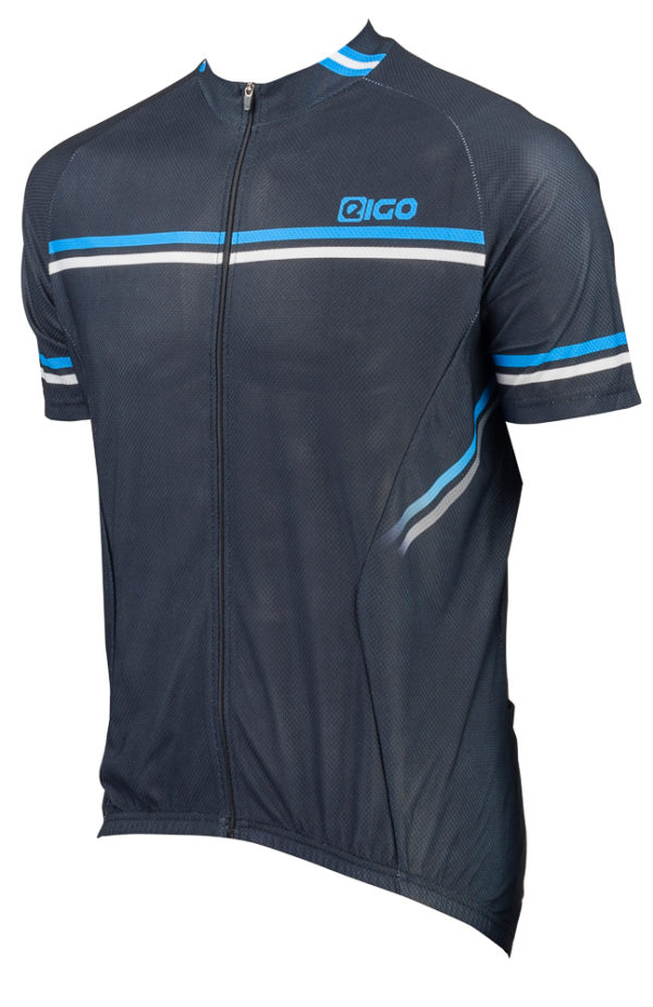 Eigo Diamond Mens Short Sleeve Cycling Jersey Black / Blue / White - S