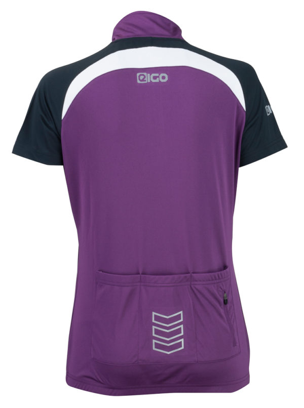Eigo Helena Womens Short Sleeve Cycling Jersey Aubergine / White - S - Image 2