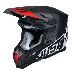 Just1 J22 Motocross Helmet Flagman Red Titanium Black L