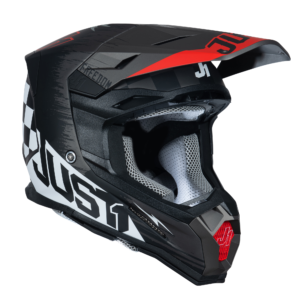 Just1 J22 Motocross Helmet Flagman Red Titanium Black L