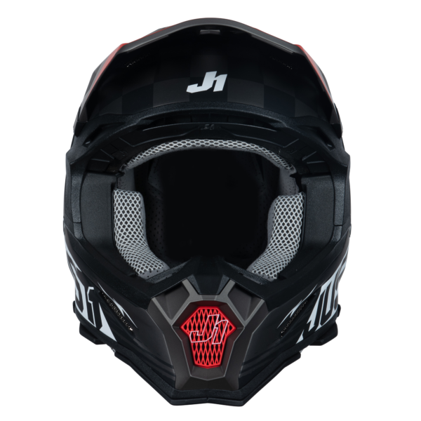 Just1 J22 Motocross Helmet Flagman Red Titanium Black L - Image 3