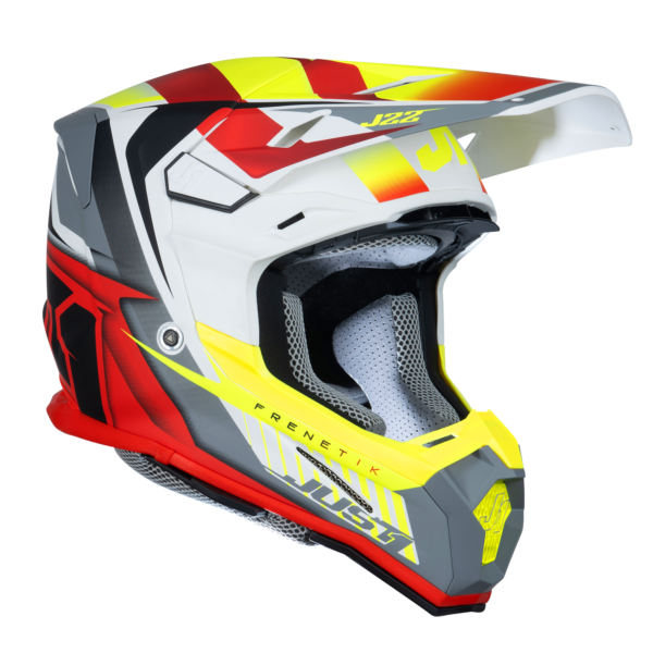 Just1 J22 Motocross Helmet Frenetik Fire Fluo Yellow Red White L - Image 2