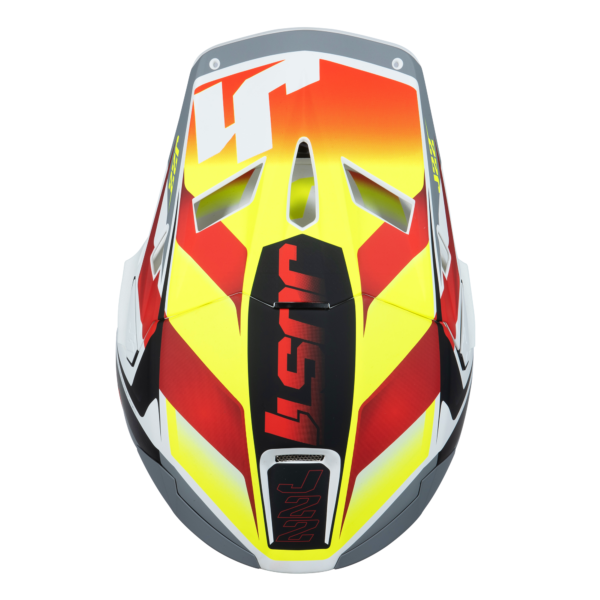 Just1 J22 Motocross Helmet Frenetik Fire Fluo Yellow Red White L - Image 3