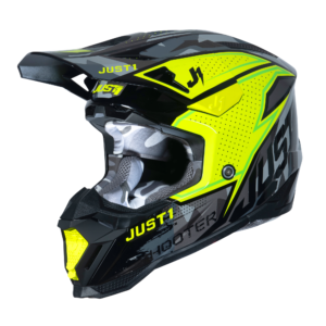 Just1 J40 Motocross Helmet Shooter Camo Fluo Yellow Black L