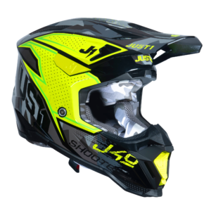 Just1 J40 Motocross Helmet Shooter Camo Fluo Yellow Black L