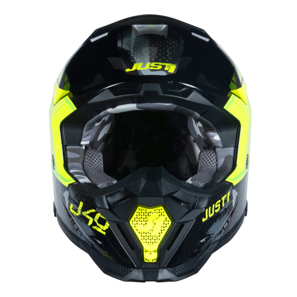 Just1 J40 Motocross Helmet Shooter Camo Fluo Yellow Black L - Image 3