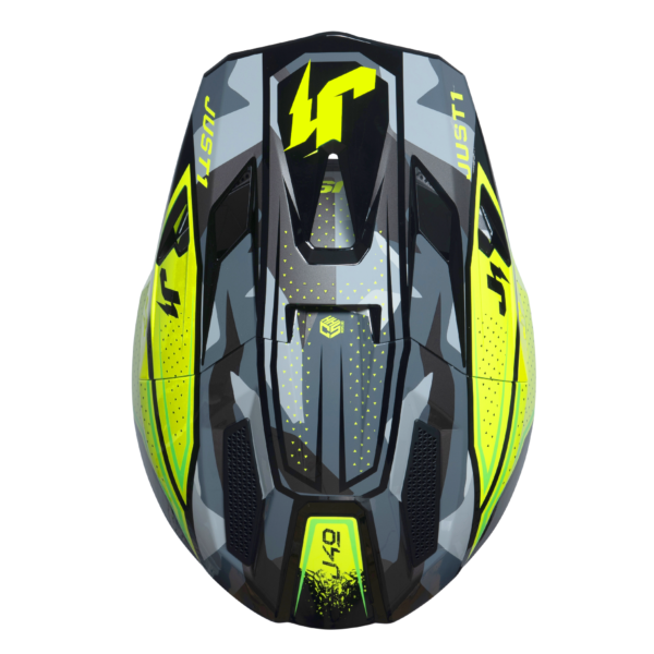 Just1 J40 Motocross Helmet Shooter Camo Fluo Yellow Black L - Image 4