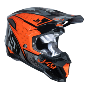 Just1 J40 Motocross Helmet Shooter Camo Orange Black L