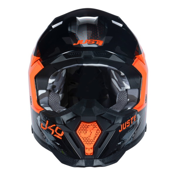 Just1 J40 Motocross Helmet Shooter Camo Orange Black L - Image 3