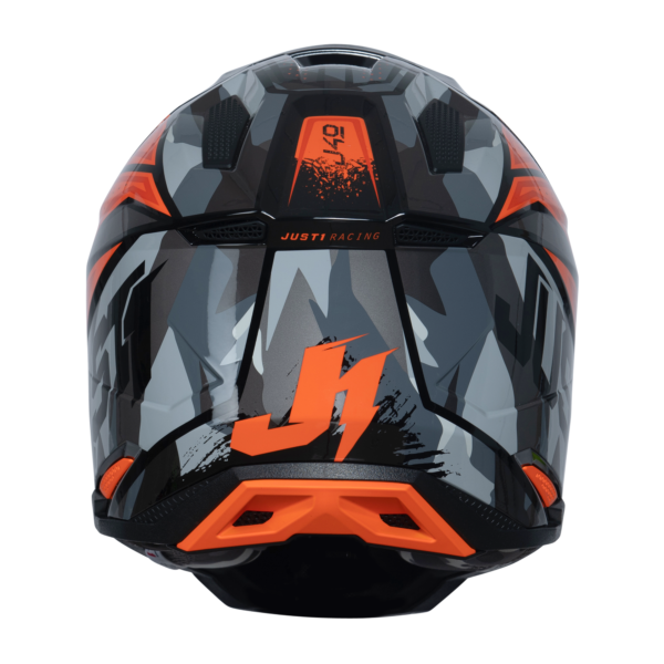 Just1 J40 Motocross Helmet Shooter Camo Orange Black L - Image 5