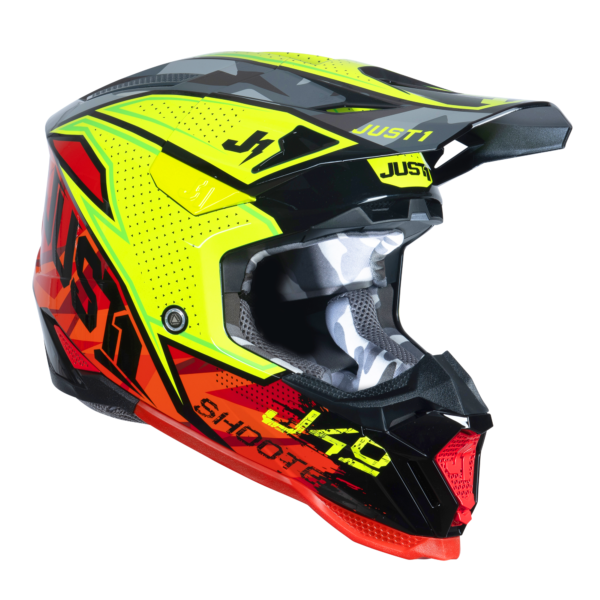 Just1 J40 Motocross Helmet Shooter Camo Red Black L - Image 2