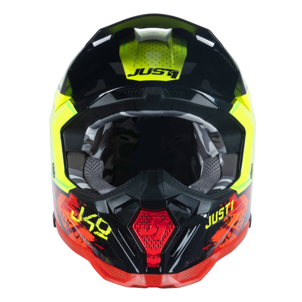 Just1 J40 Motocross Helmet Shooter Camo Red Black L - Image 3