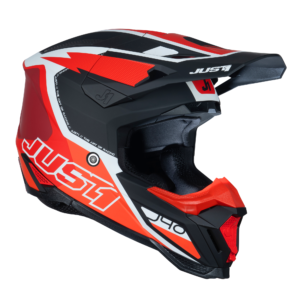 Just1 J40 Motocross Helmet Flash Red White Black L