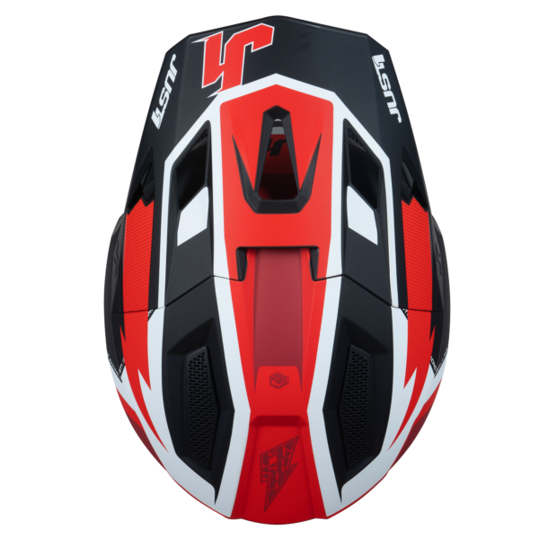 Just1 J40 Motocross Helmet Flash Red White Black L - Image 4