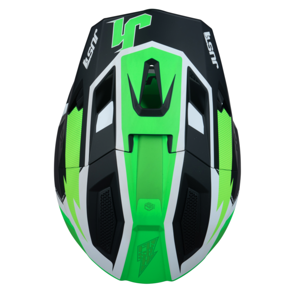 Just1 J40 Motocross Helmet Flash Fluo Green White Black L - Image 4