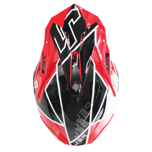 Just1 J39 Motocross Helmet Thruster Red Black White Gloss L - Image 10