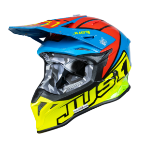 Just1 J39 Motocross Helmet Thruster Fluo Yellow Red Blue L