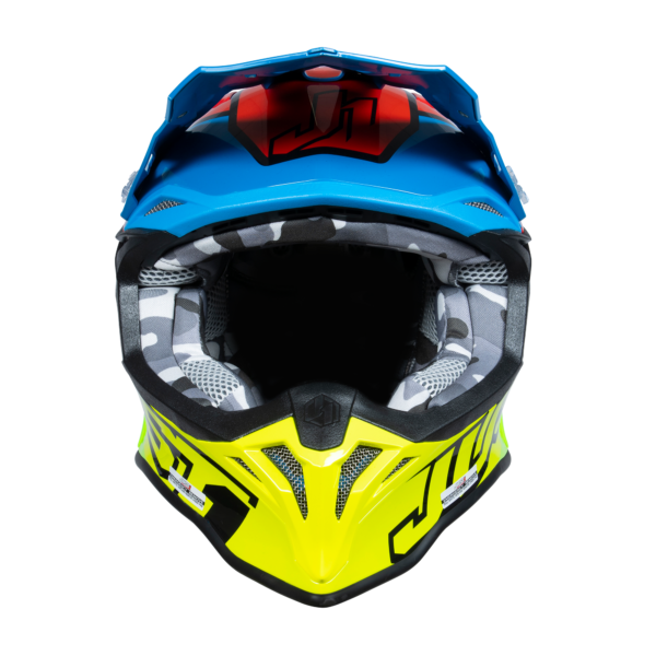 Just1 J39 Motocross Helmet Thruster Fluo Yellow Red Blue L - Image 8