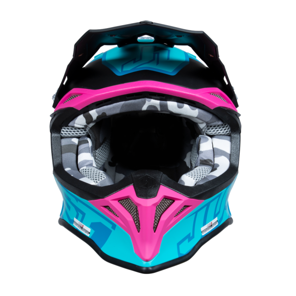 Just1 J39 Motocross Helmet Thruster Petrol Blue Fuxia Black L - Image 9