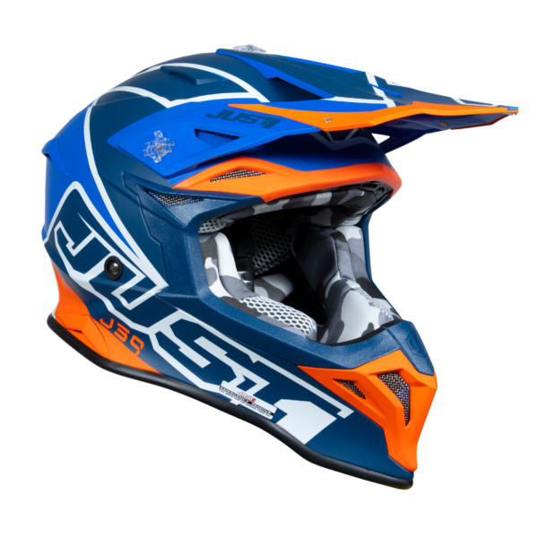 Just1 J39 Motocross Helmet Thruster White Fluo Orange Blue L - Image 7