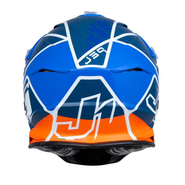 Just1 J39 Motocross Helmet Thruster White Fluo Orange Blue L - Image 4