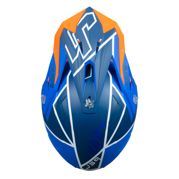 Just1 J39 Motocross Helmet Thruster White Fluo Orange Blue L - Image 10