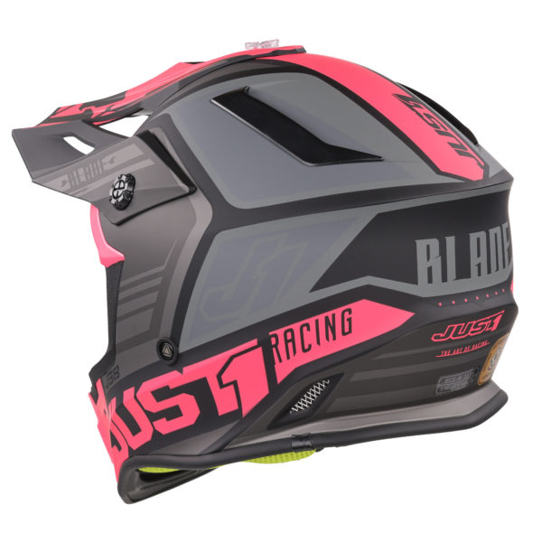 Just1 J38 MX Helmet Blade Fluo Fuchsia/Black Matt - L - Image 4