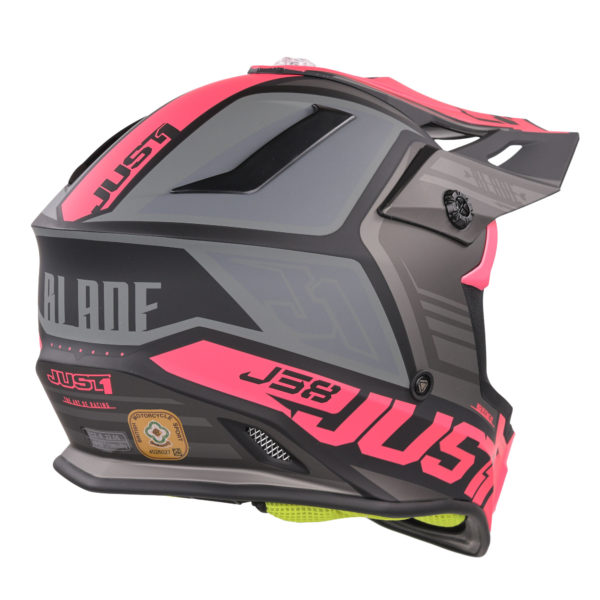 Just1 J38 MX Helmet Blade Fluo Fuchsia/Black Matt - L - Image 6