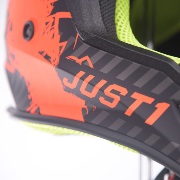 Just1 J38 MX Helmet Mask Fluo Orange/Titanium/Black Matt - Small - Image 10
